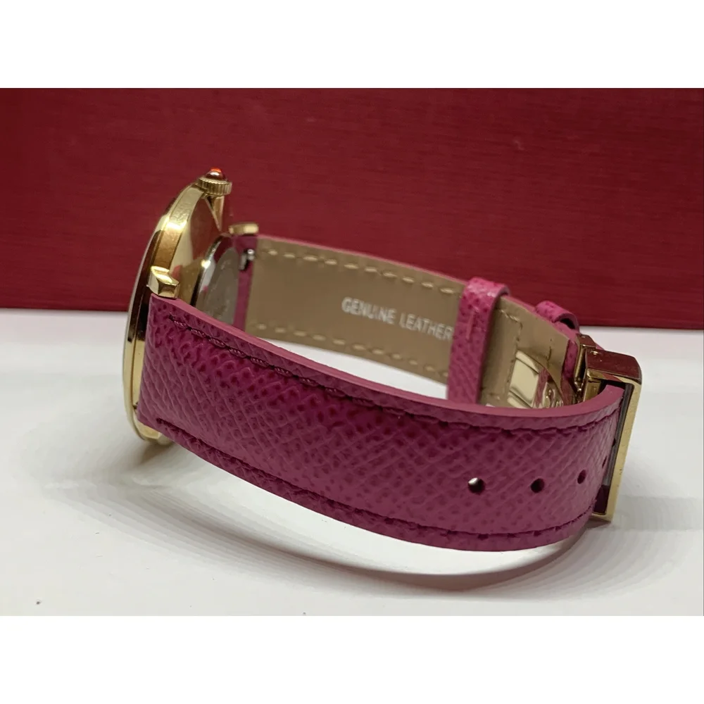 Ferragamo Women Pink Leather Analog White Dial Quartz Watch with Winder BL152